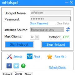 Особенности настройки и использования программы mHotspot